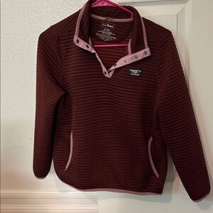 L.L. Bean Maroon Striped Pullover